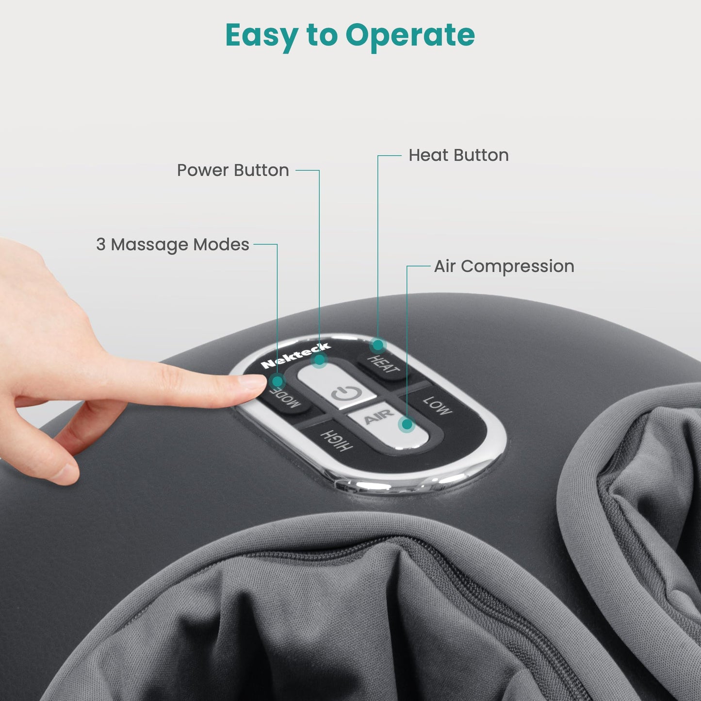 Nekteck Shiatsu Foot Massager with Heat , 3 Modes Deep Kneading Therapy Air Compression, Feet Massage for Plantar Fasciitis, Relaxation Gifts for Men Women Mom Dad