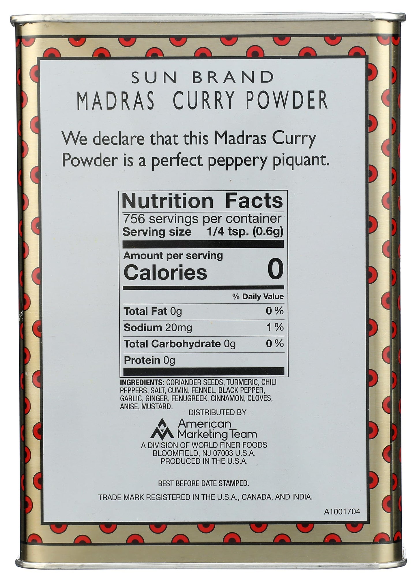 Sun Brand Madras Curry Powder, 1 Pound (Pack of 1)