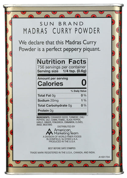 Sun Brand Madras Curry Powder, 1 Pound (Pack of 1)