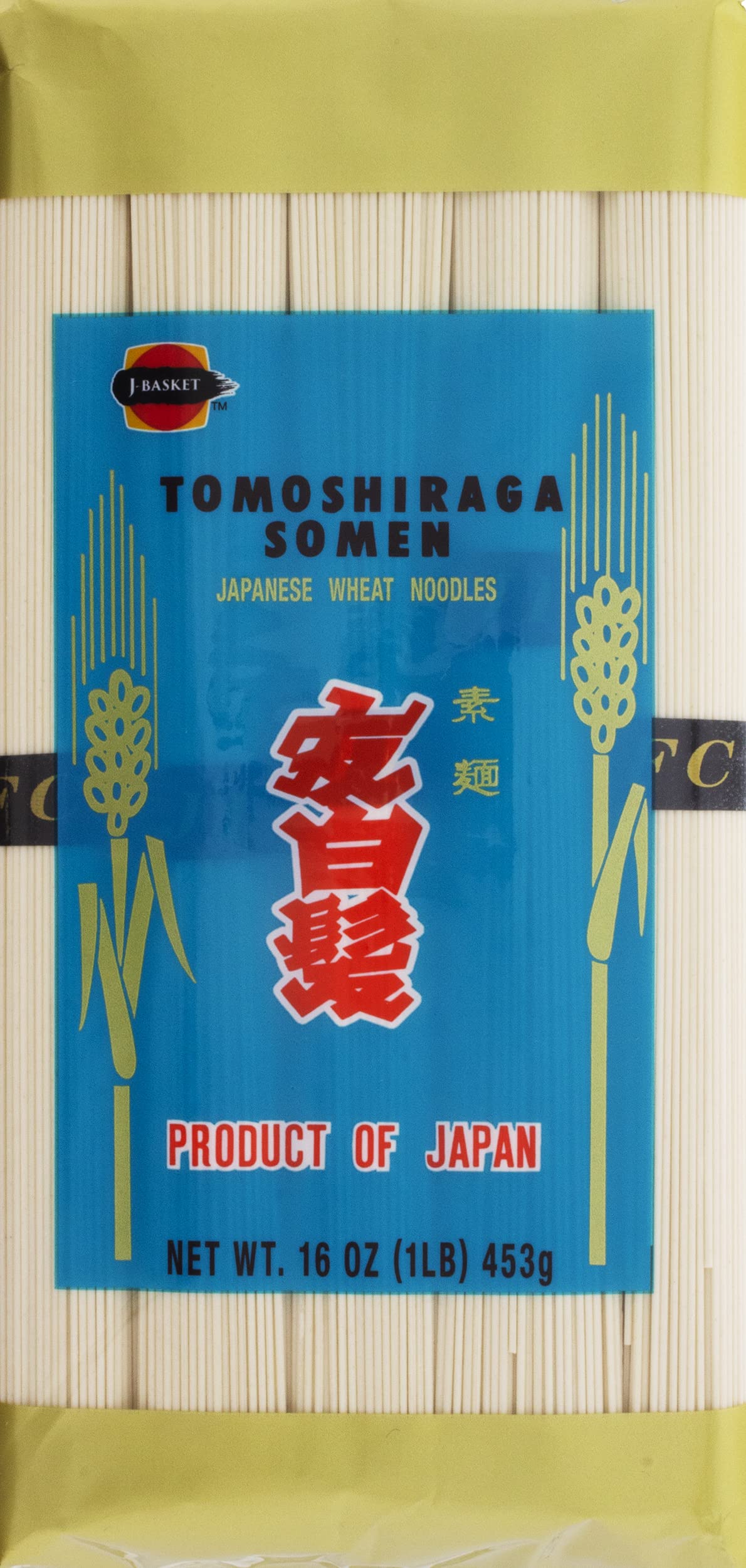 J-BASKET Dried Tomoshiraga Somen Noodles, 16-Ounce (Pack of 24)