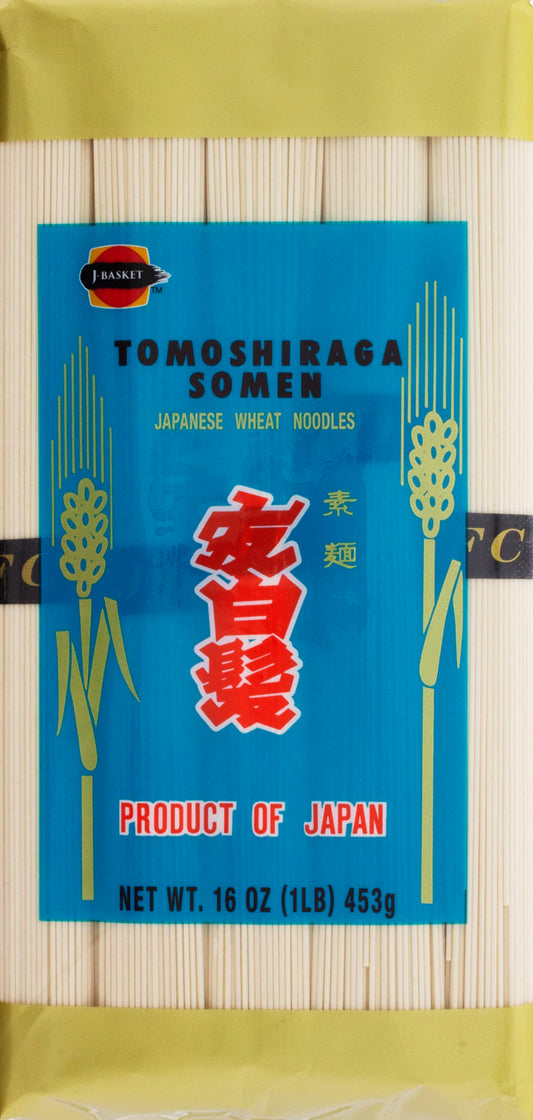 J-BASKET Dried Tomoshiraga Somen Noodles, 16-Ounce (Pack of 24)