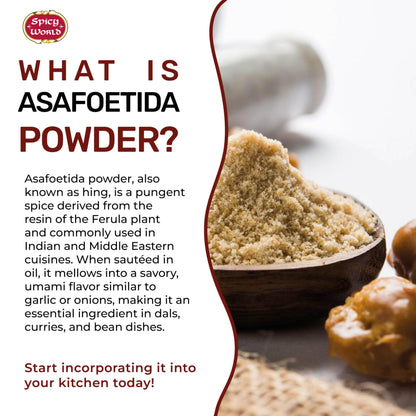 Asafoetida (Hing / Heeng) Ground Powder, 3.75 oz (106g) - All Natural & Non GMO - by Spicy World