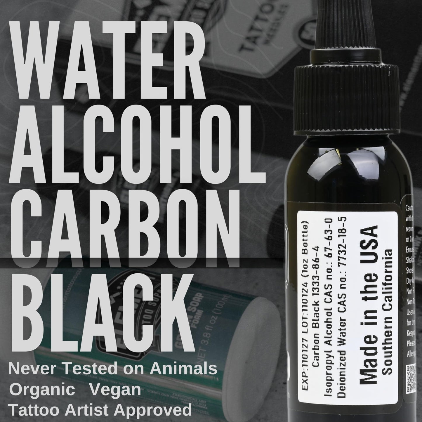 Element Tattoo Supply Nighthawk Black Tattoo Ink - Permanent Solid Black Color for Outlining, Shading & Blending, Professional Grade, Vegan, Non-Toxic & Safe for Human Skin, 1 oz Bottle
