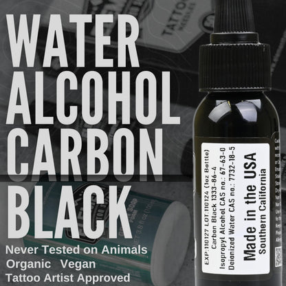 Element Tattoo Supply Nighthawk Black Tattoo Ink - Permanent Solid Black Color for Outlining, Shading & Blending, Professional Grade, Vegan, Non-Toxic & Safe for Human Skin, 1 oz Bottle