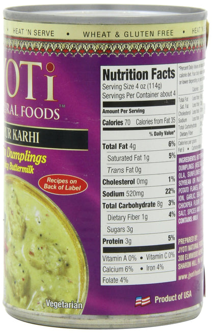 Jyoti Jaipur Karhi, 12 cans of 15 oz each, All Natural, Product of USA, Gluten Free, Vegetarian, BPA Free