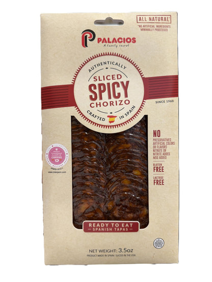 Authentic Spanish sliced spicy chorizo 3.5 ounce Imported from Spain. by Palacios
