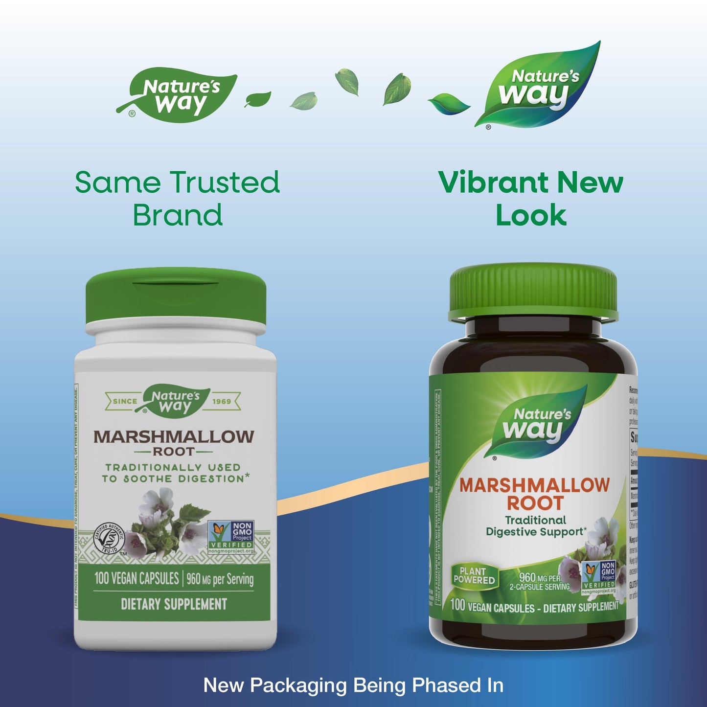 Nature's Way Marshmallow Root - Plant-Based Herbal Supplement for Traditional Digestive Support* - Daily Wellness Supplement - Vegan, Gluten-Free & Dairy-Free - 100 Count (50 Servings)