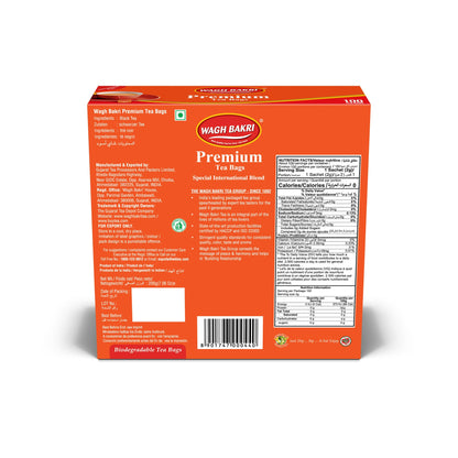 Wagh Bakri Premium Tea Bags, 100 Tea Bags of Special International Blend, 200grams