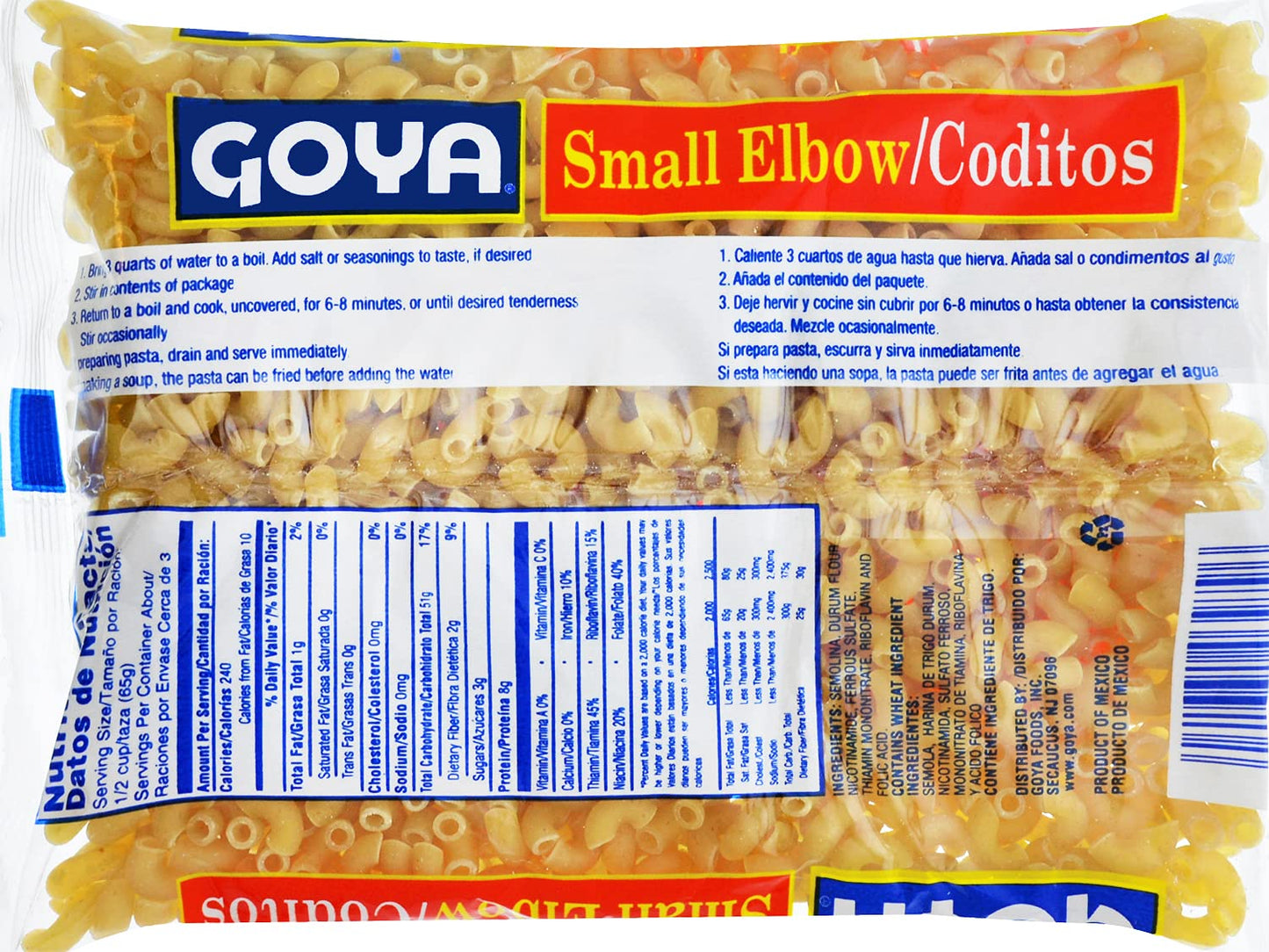 Goya Foods Coditos/Elbow Pasta, 7-Ounce (Pack of 20)