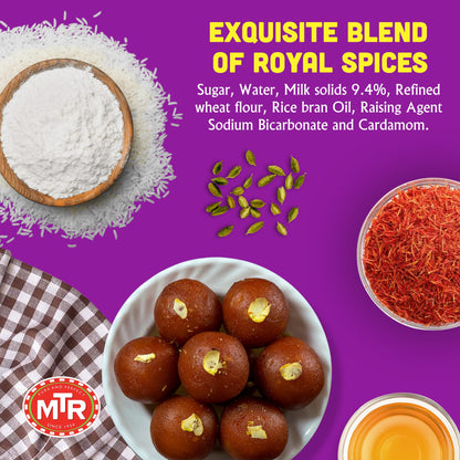 MTR Gulab Jamun – Traditional Indian Sweet – Soft & Melt-in-the-Mouth Texture – Easy to Prepare at Home – No Preservatives – 35.7 oz