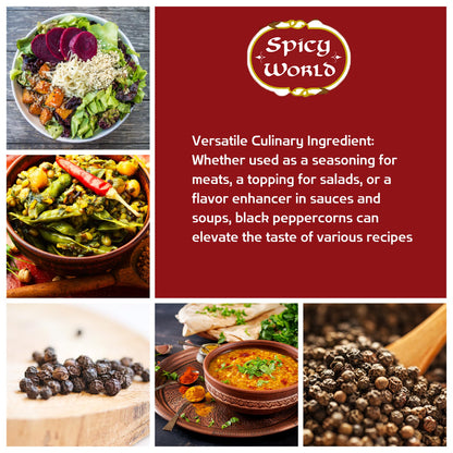 Spicy World Black Peppercorns Whole 16 Ounce - As Seen On Tik Tok - Non-GMO, Steam Sterilized Whole Peppercorns for Grinder Refill