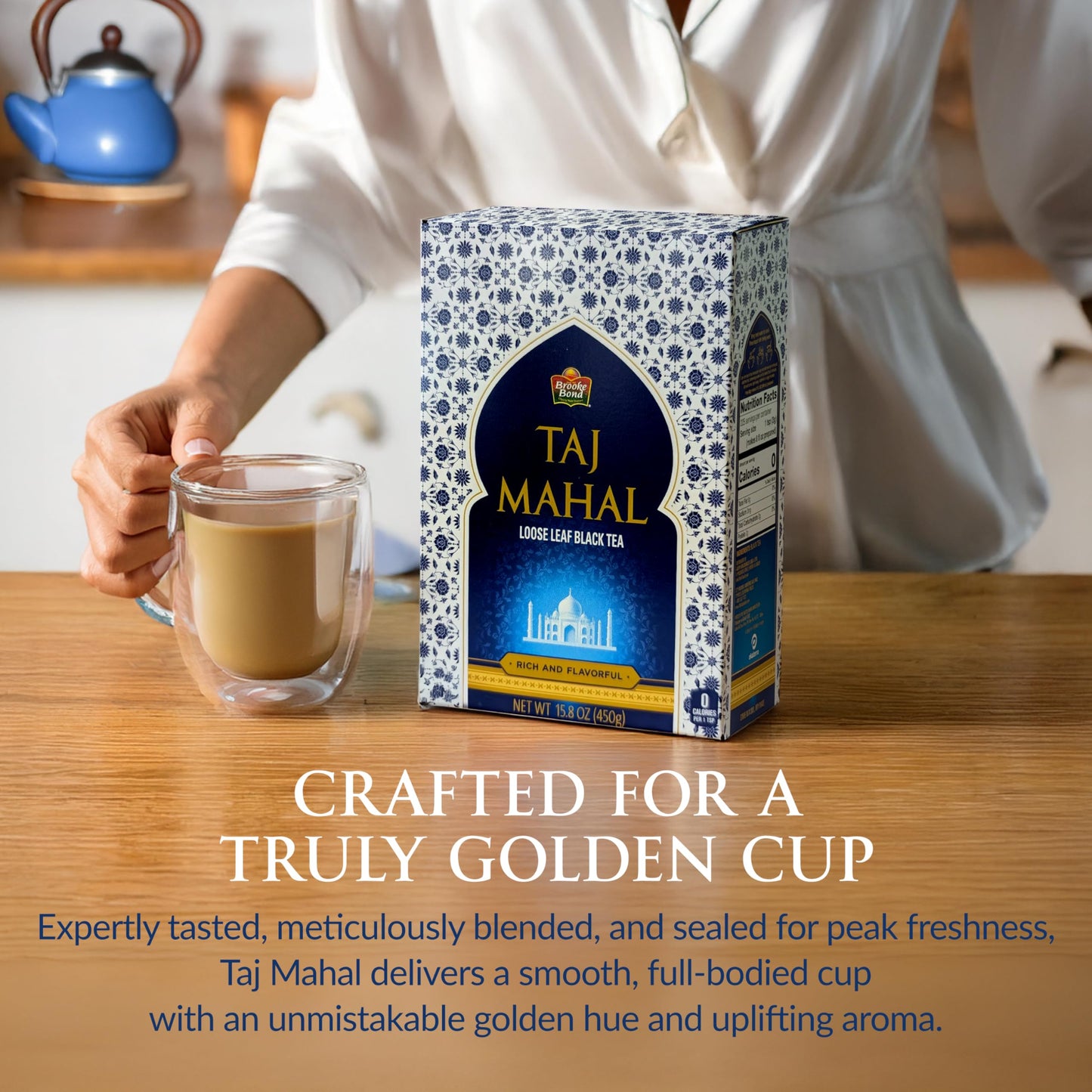Taj Mahal | Brooke Bond | Loose Tea | Premium Quality | Black Tea Blend | Compatible for Traditional Chai | Rich & Flavourful | 450 Grams (Pack of 1)