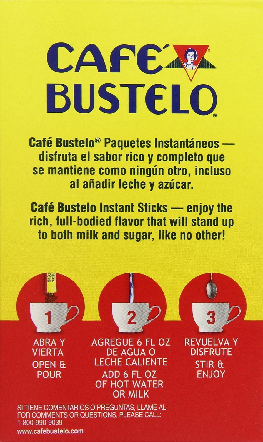 Cafe Bustelo Instant Espresso Coffee Single Serve Packets 6 Count (Pack of 4)