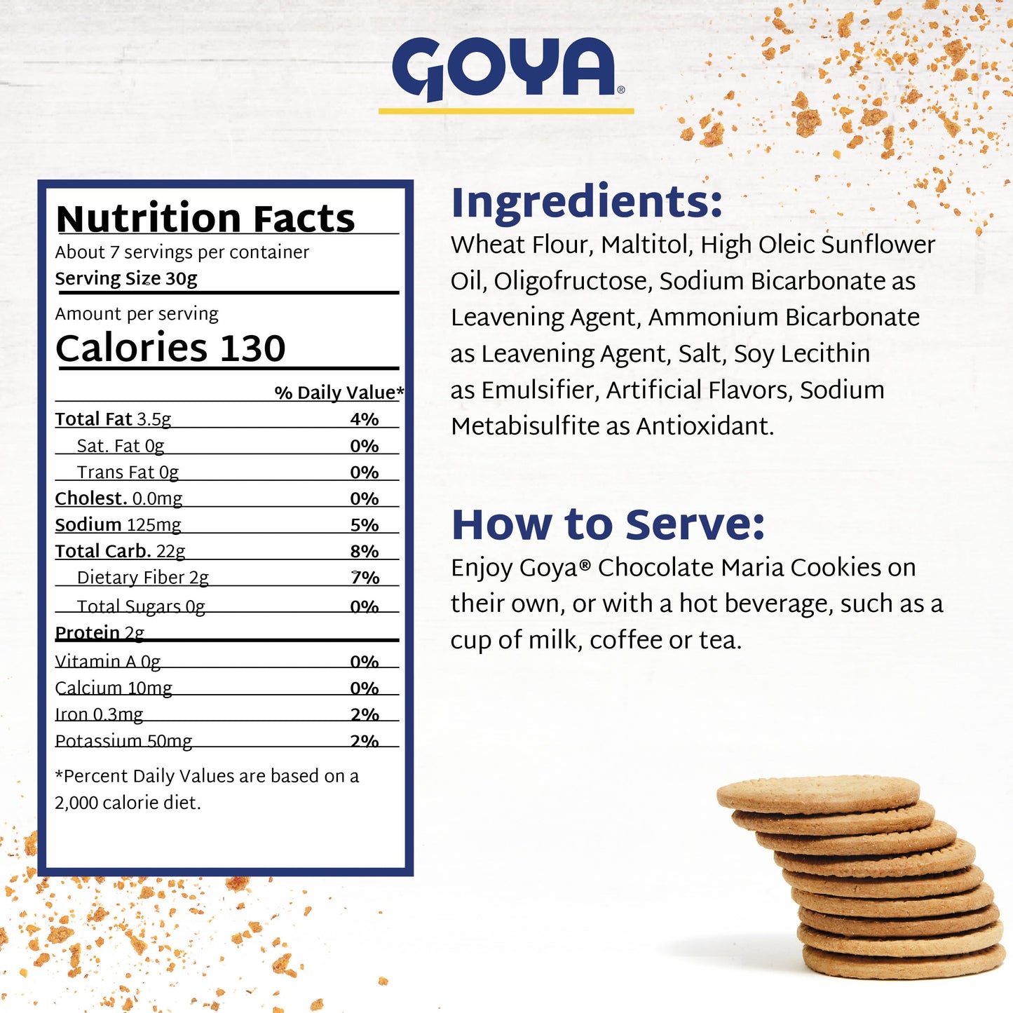 Sugar Free Maria Cookies by Goya, Thin Crisp, Baked Goods, Snacks for School and Work, Lunch Box Snacks, 4 Pack, 7oz. Each