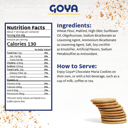 Sugar Free Maria Cookies by Goya, Thin Crisp, Baked Goods, Snacks for School and Work, Lunch Box Snacks, 4 Pack, 7oz. Each