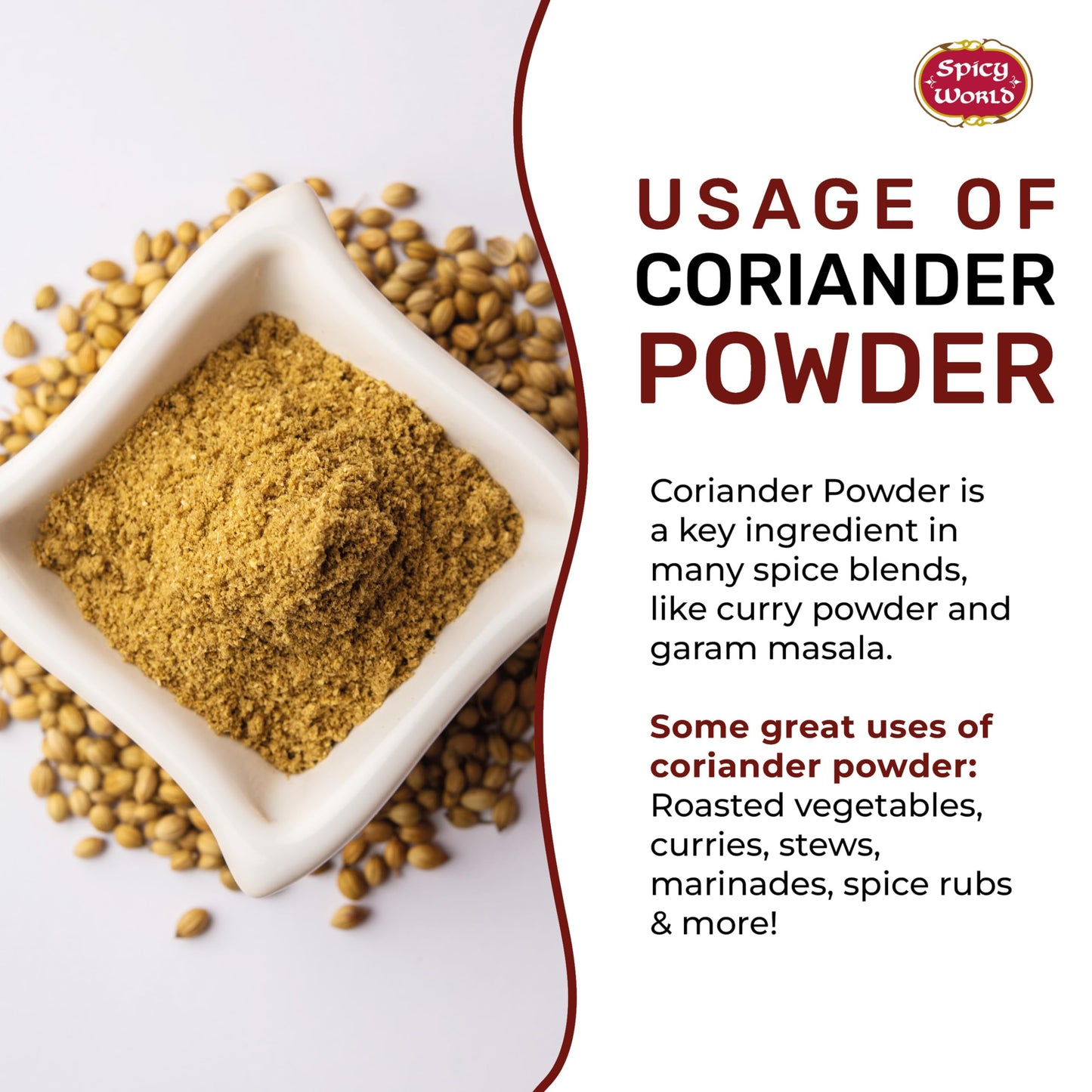 Spicy World Coriander Powder 5 Pound Bulk Bag - Ground Pure from Indian Coriander Seeds