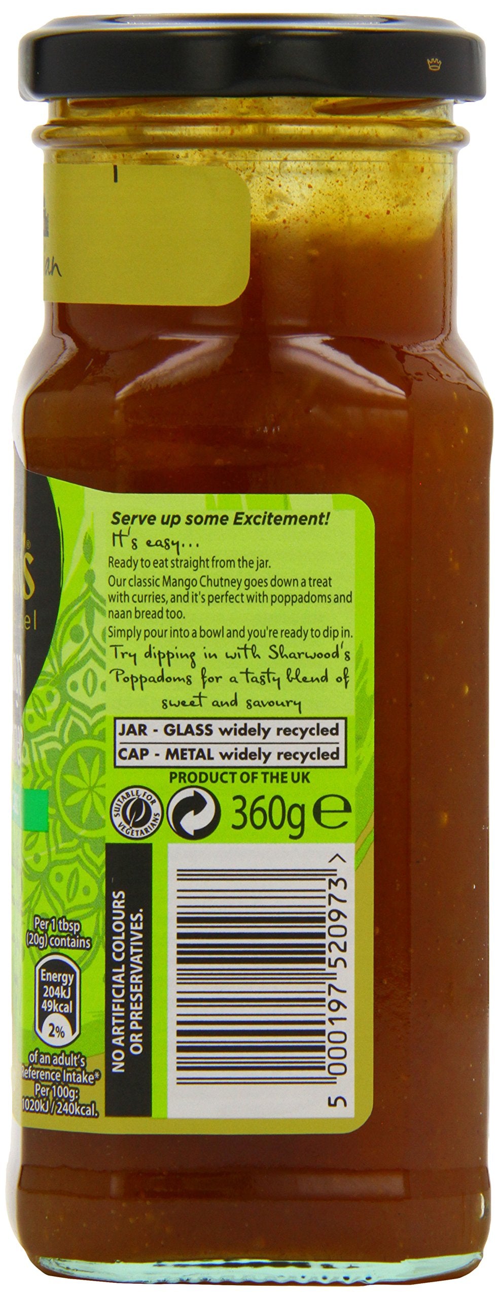 Sharwood's Green Label Mango Chutney 360g