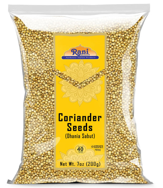 Rani Coriander (Dhania) Seeds Whole, Indian Spice 7oz (200g) ~ All Natural | Gluten Friendly | NON-GMO | Vegan | Indian Origin