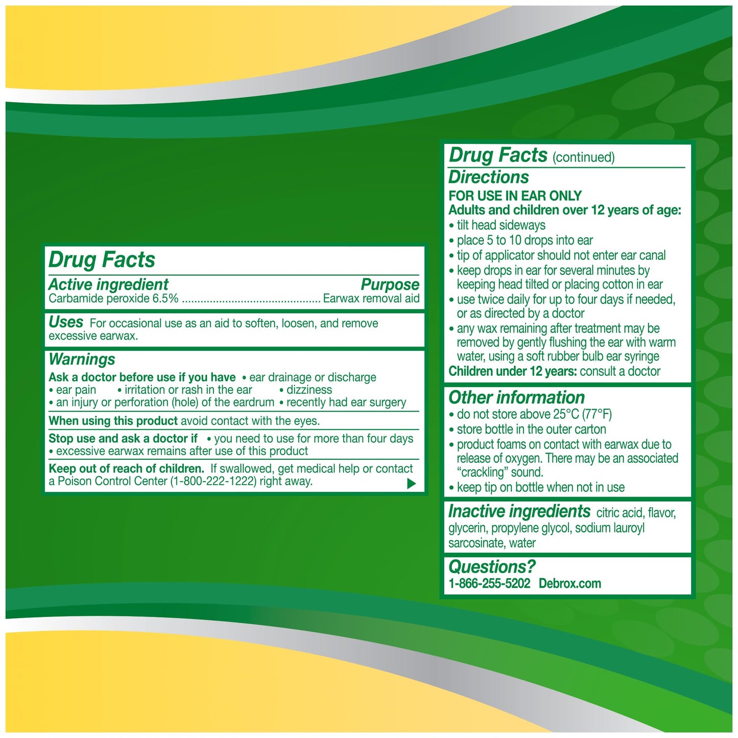 Debrox Ear Wax Removal Drops, Gentle Microfoam Ear Wax Remover with Carbamide Peroxide, 0.5 Fl Oz