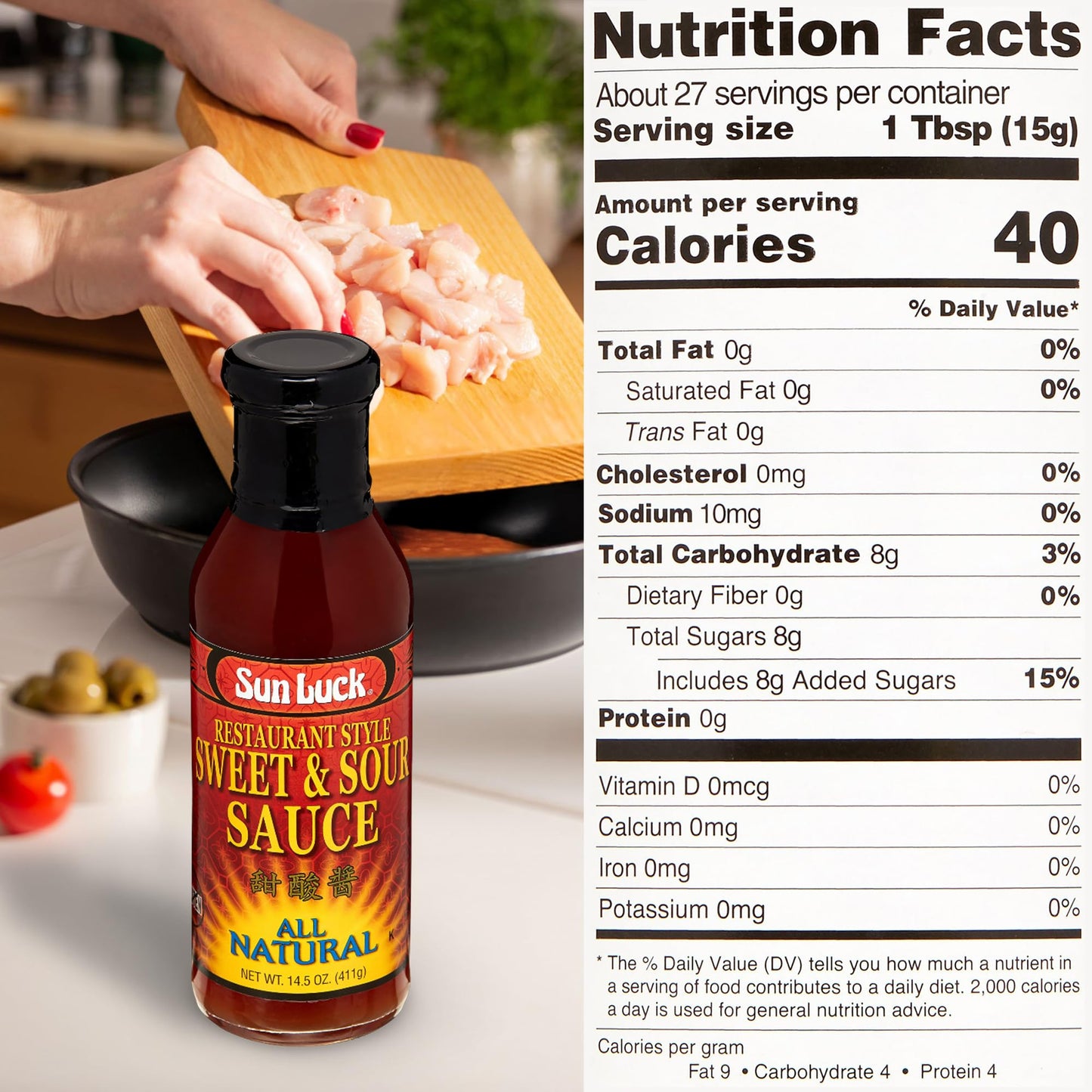 Sun Luck Restaurant Sweet & Sour Sauce 14.5 oz Bottle – Classic Sweet-Tangy Dipping Sauce for Egg Rolls & Appetizers; Great Marinade & Glaze for Chicken & Pork.