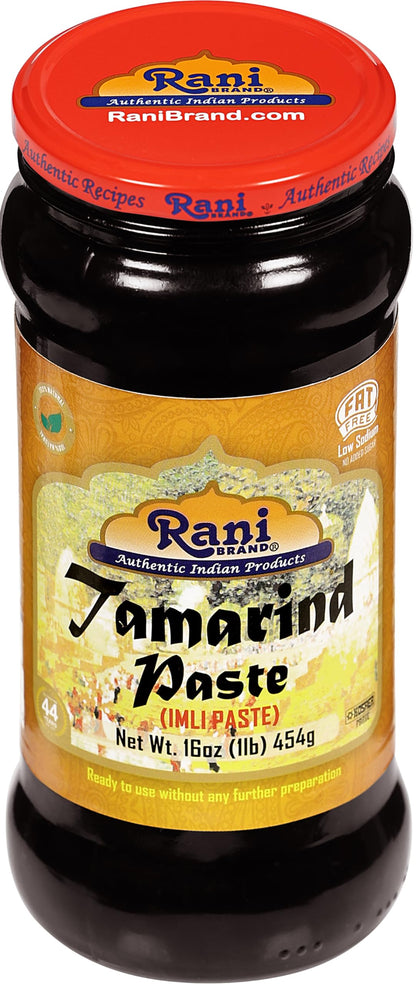 Rani Tamarind Paste Puree (Imli) 16oz (1lb) 454g Glass Jar, No added sugar ~ All Natural | Vegan | Gluten Free | No Colors | NON-GMO | Kosher | Indian Origin