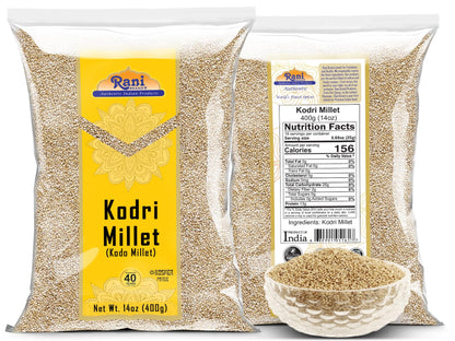Rani Kodri (Polished Kodo Millet Seeds) Ancient Grains 400g (14oz) ~ All Natural | Gluten Friendly | NON-GMO | Kosher | Vegan | Indian Origin (Varagu/Kodra/Harka)