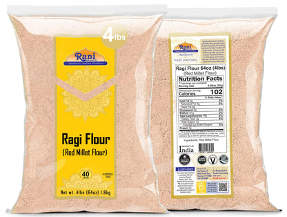 Rani Ragi (Finger Millet) Flour 64oz (4lbs) 1.81kg Bulk ~ All Natural | Vegan | Gluten Friendly | NON-GMO | Kosher | Indian Origin