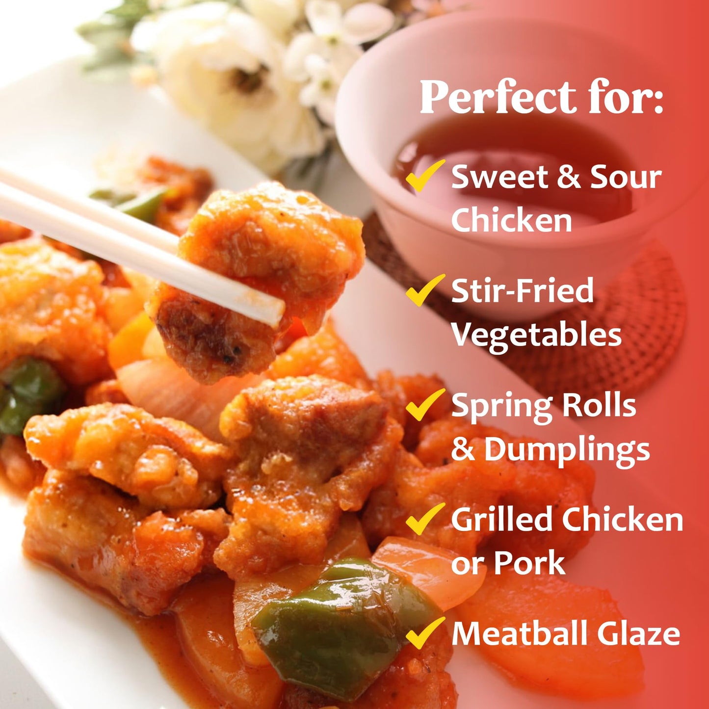 Sun Luck Restaurant Sweet & Sour Sauce 14.5 oz Bottle – Classic Sweet-Tangy Dipping Sauce for Egg Rolls & Appetizers; Great Marinade & Glaze for Chicken & Pork.