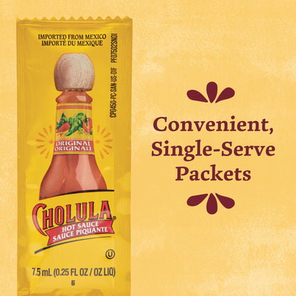 Cholula Original Hot Sauce Packets, 200 count - One 200 Count Individual Hot Sauce Packets with Mexican Peppers and Signature Spice Blend, Perfect Single-Serve Size for Delivery and Takeout