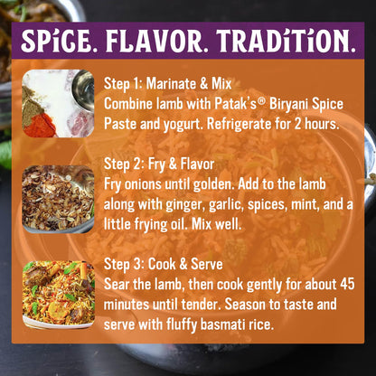 Patak's Biryani Spice Paste, Authentic Indian Cooking for Traditional with Aromatic Spices, Ginger & Paprika, Ideal for Chicken, Vegetable & One-Pot Meals, Medium Spicy, 10 oz Jar, 6-Pack