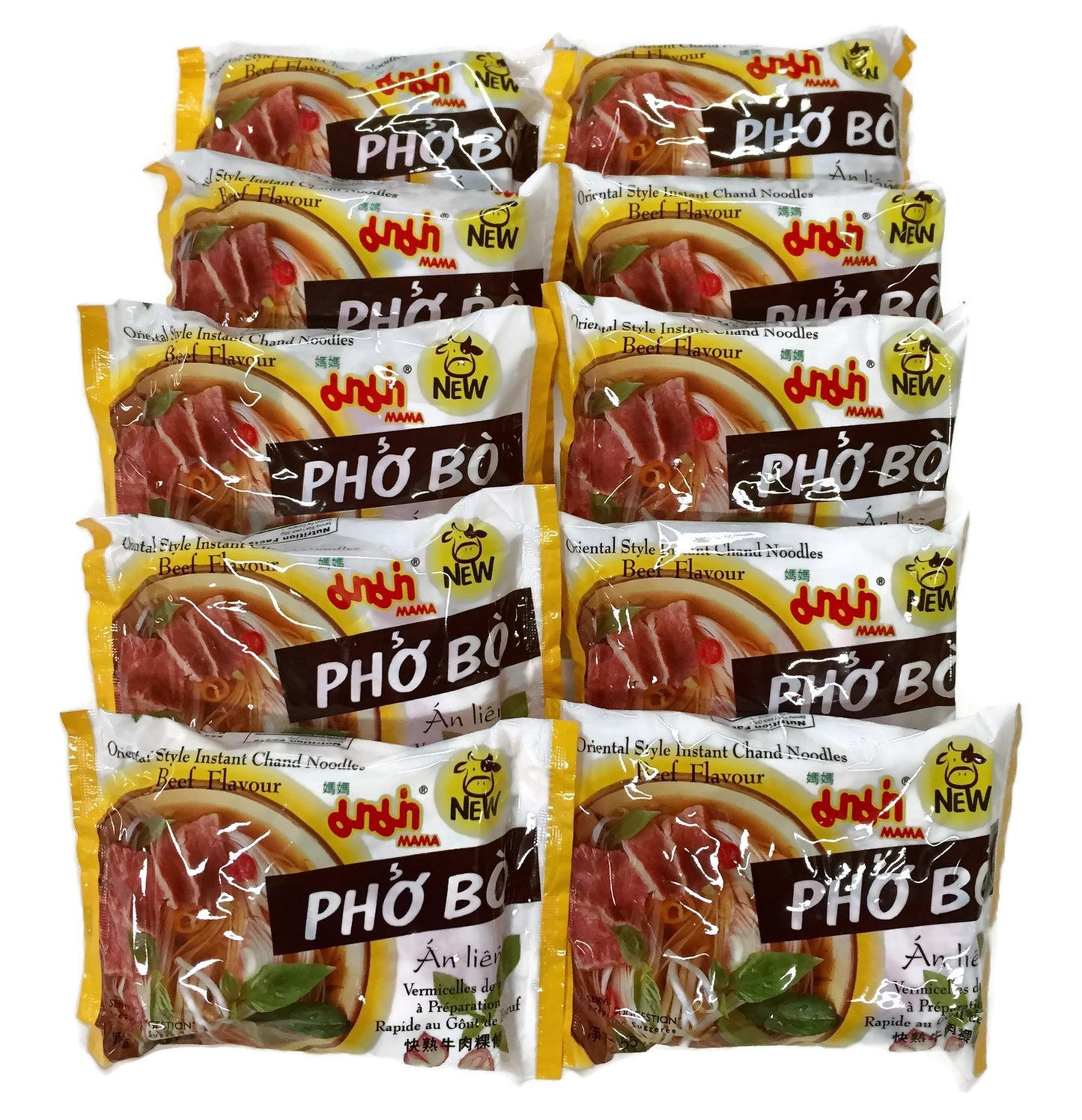 Instant Chand Noodle Soup, 1.94 Oz. Packets (Set of 10) (Beef (Pho Bo))