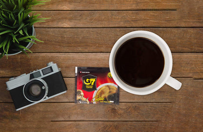 Trung Nguyen — G7 Instant Coffee — Pure Black — 100% Soluble Coffee — Strong and Bold — Instant Vietnamese Coffee (15 Packets/Box, 3 Pack)