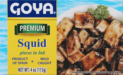 Goya Foods Premium Squid Pieces in Ink, 4 Ounce (Pack of 25)