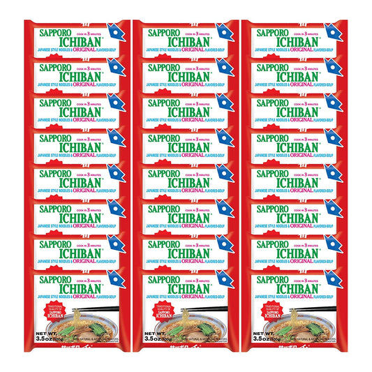 stickerless New Ramen Noodles, Original Soy Sauce Flavor, No.1 Tasting Japanese Instant Noodles (3.5 Oz) (24 pouches)