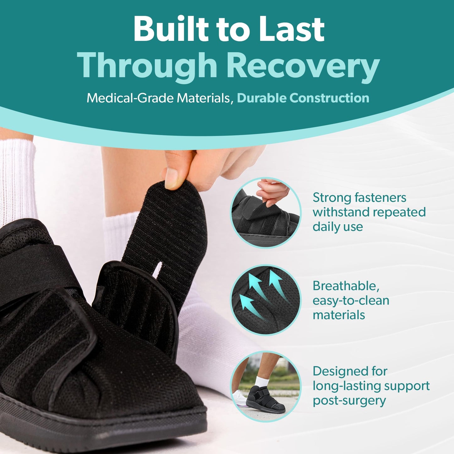 BraceAbility Closed Toe Medical Walking Shoe - Lightweight Broken Toe Cast Boot, Fracture Foot Brace for Metatarsal Stress Fracture, Post-op Bunion, Hammertoe Surgery Recovery - For Men or Women (XL)