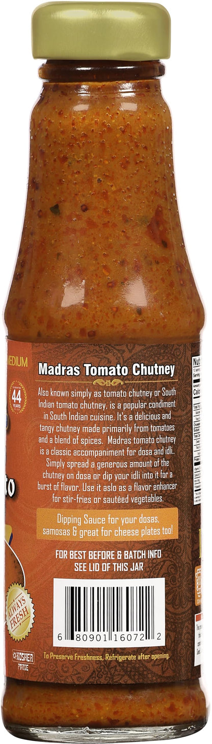 Rani Madras Tomato Chutney 7oz (200g) Glass Jar, Ready to eat, Vegan ~ Gluten Free | NON-GMO | No Colors | Indian Origin