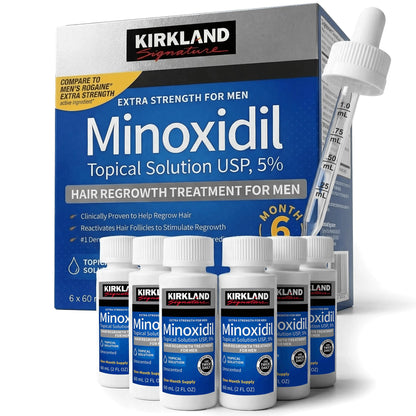 Minoxidil-5% Extra Strength Hair Regrowth for Men, 6 Month Supply