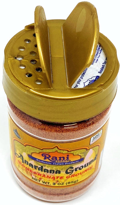 Rani Anardana (Pomegranate) Ground, Indian Spice 3oz (85g) PET Jar ~ All Natural | No Color | Gluten Friendly | Vegan | NON-GMO | No Salt or fillers | Indian Origin