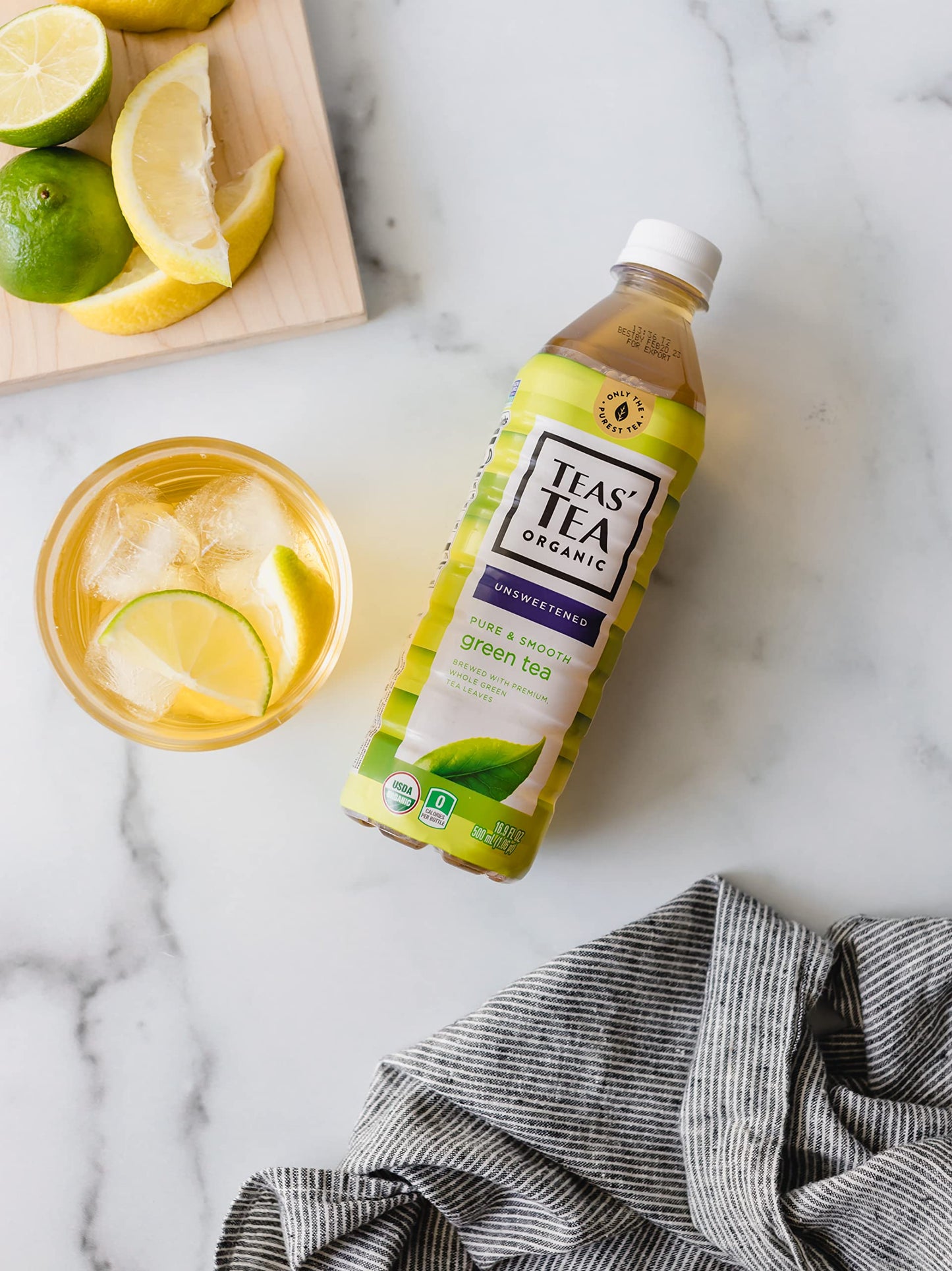Teas' Tea Unsweetened Pure Green Tea, Organic, Sugar Free, 0 Calories, 16.9 Ounce (Pack of 12)