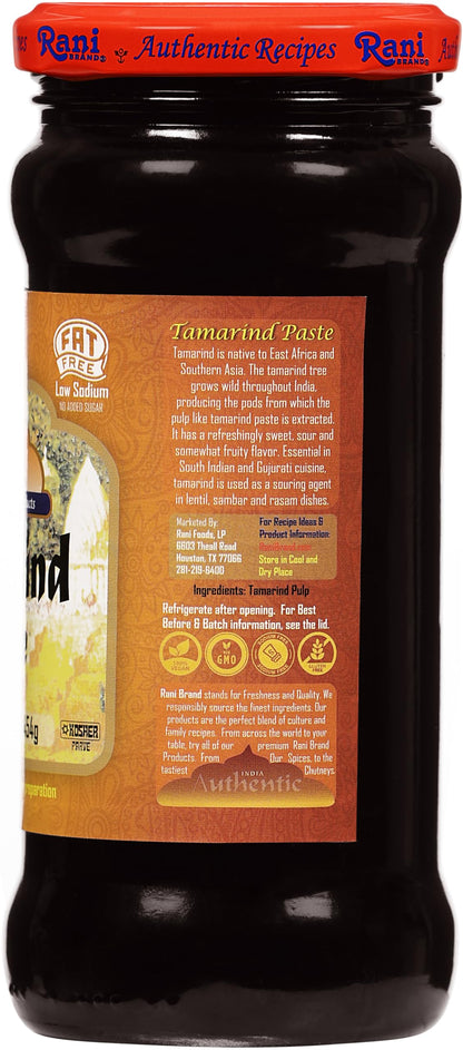 Rani Tamarind Paste Puree (Imli) 16oz (1lb) 454g Glass Jar, No added sugar ~ All Natural | Vegan | Gluten Free | No Colors | NON-GMO | Kosher | Indian Origin