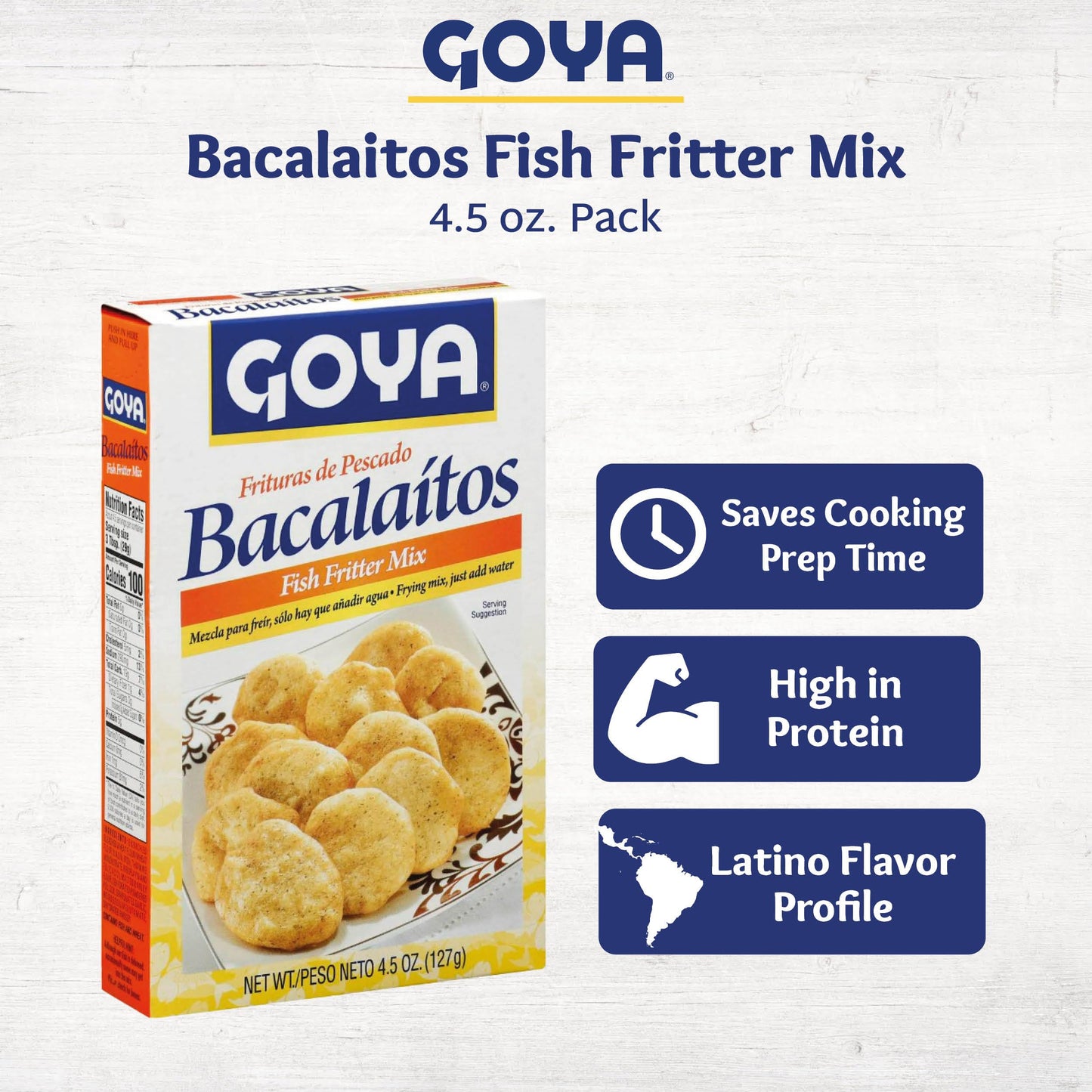Goya Bacalaitos -Codfish Fritter Mix 4.5oz (2pack)
