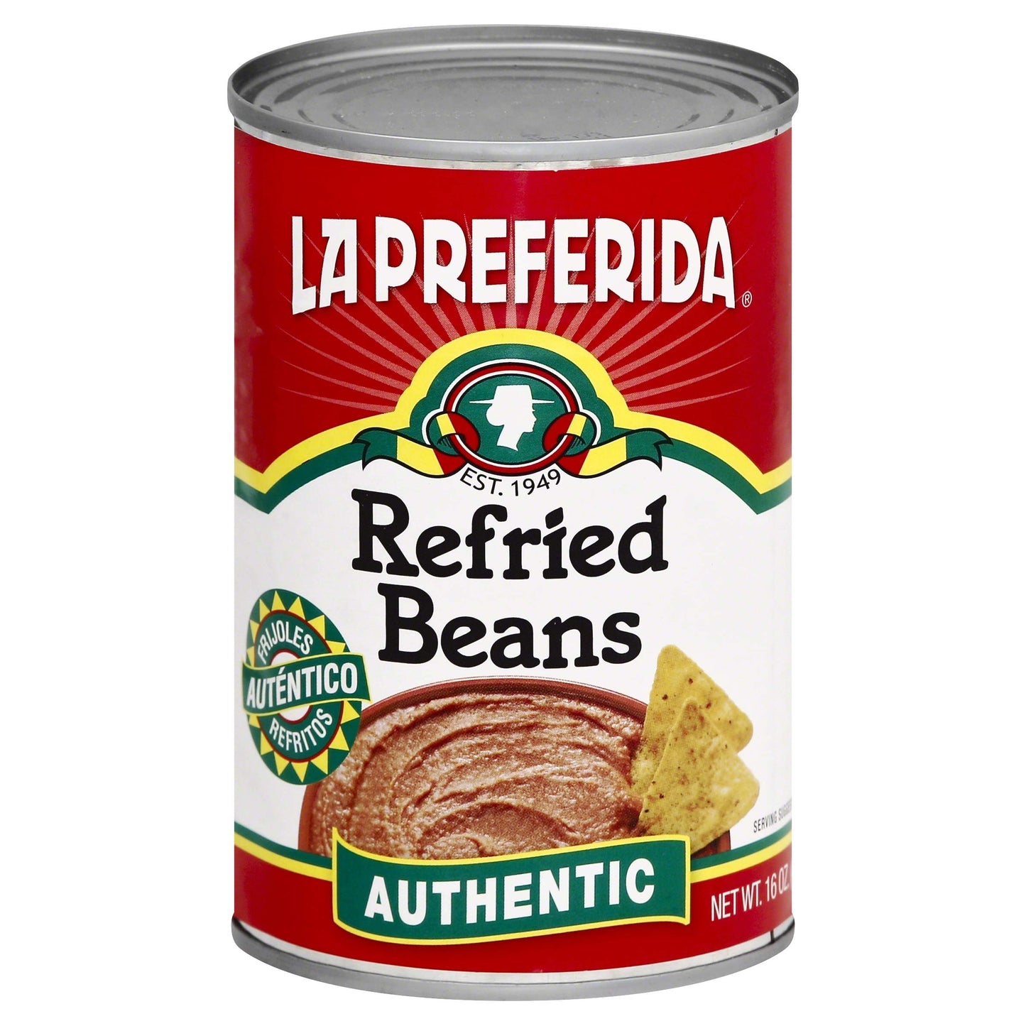 La Preferida Authentic Refried Pinto Beans – Homemade taste of traditional creamy frijoles refritos. 4 simple ingredient, 16 oz (Pack of 24)