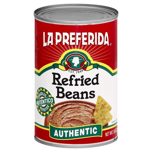 La Preferida Authentic Refried Pinto Beans – Homemade taste of traditional creamy frijoles refritos. 4 simple ingredient, 16 oz (Pack of 24)
