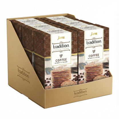 Jans Tradition Cookie Thins, Coffee Flavor Baked Crackers, 4.2 oz (Pack of 6)
