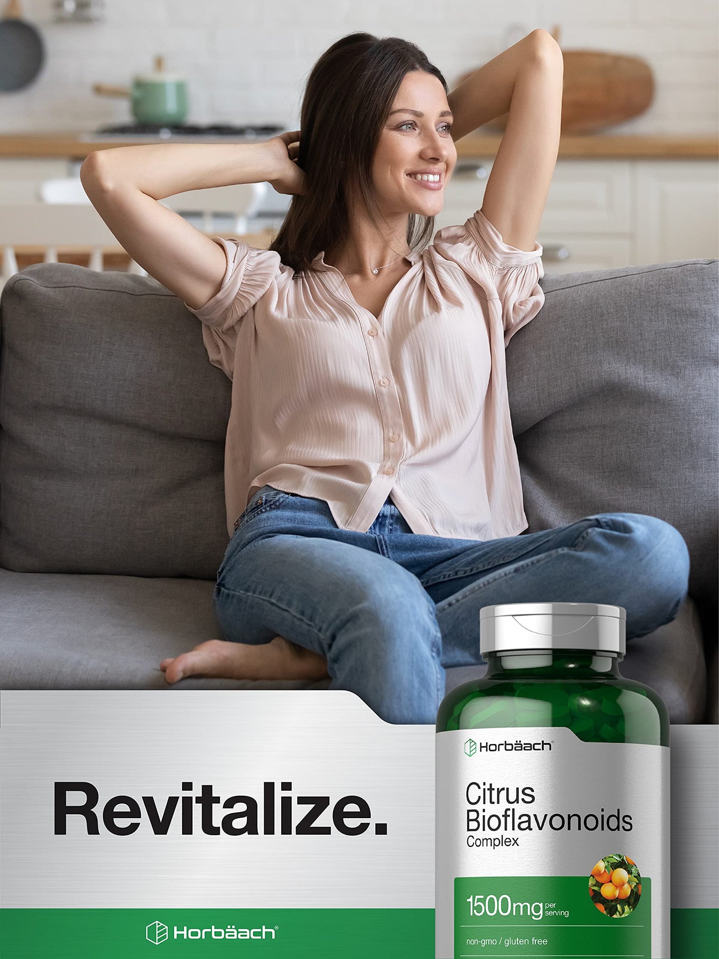 Horbäach Citrus Bioflavonoids Supplement | 1500mg | 300 Caplets | Vegetarian, Non-GMO, and Gluten Free Formula | Value Size
