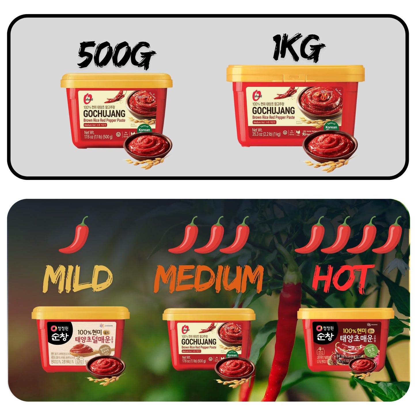 O’Food Gochujang – Korean Red Chili Paste Spicy & Sweet Savory Fermented Sauce | Gluten-Free | No Corn Syrup | Great for Bibimbap, Marinades, Stews & BBQ