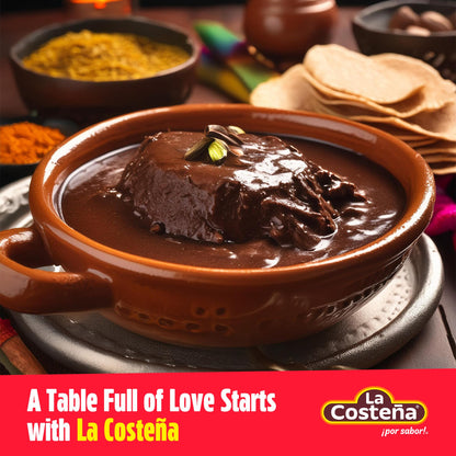 La Costeña Mild Mole Sauce - Traditional Paste with Ancho Chiles, Cacao & Spices - Mexican Food, Enchilada Seasoning, Meat Marinade, Rice, Tamale, Taco, Burger, Comida Mexicana - 9oz, 12 Pack Jar