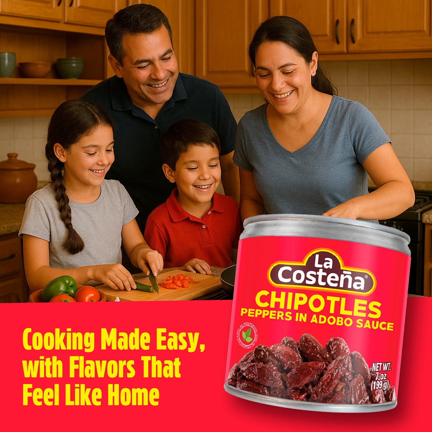 La Costeña Chipotle Peppers in Adobo Sauce - Smoked Spicy Peppers Chipotle in Adobo Sauce - Mexican Food, Taco, Enchiladas & Salsa - Hot Pickled Vegetables - 7 oz, 24 Pack Canned Vegetables