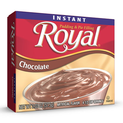 Royal Instant Pudding Dessert Mix, Chocolate, Fat Free (12 - 2 oz Boxes)