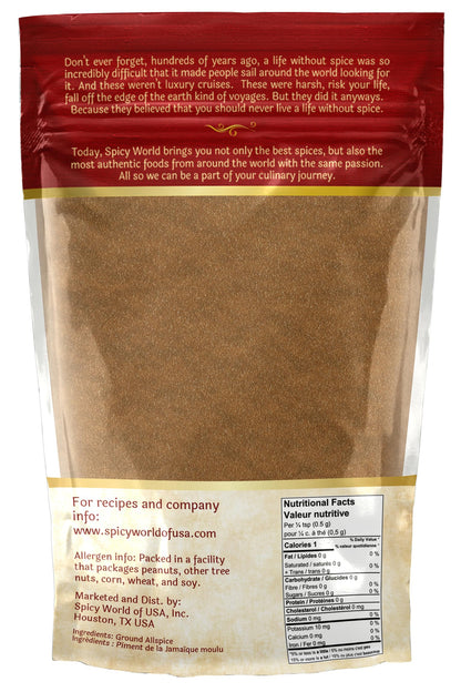 Spicy World Allspice Ground 16 Ounce - Huge 1 Pound Value Pack - All Spice Powder